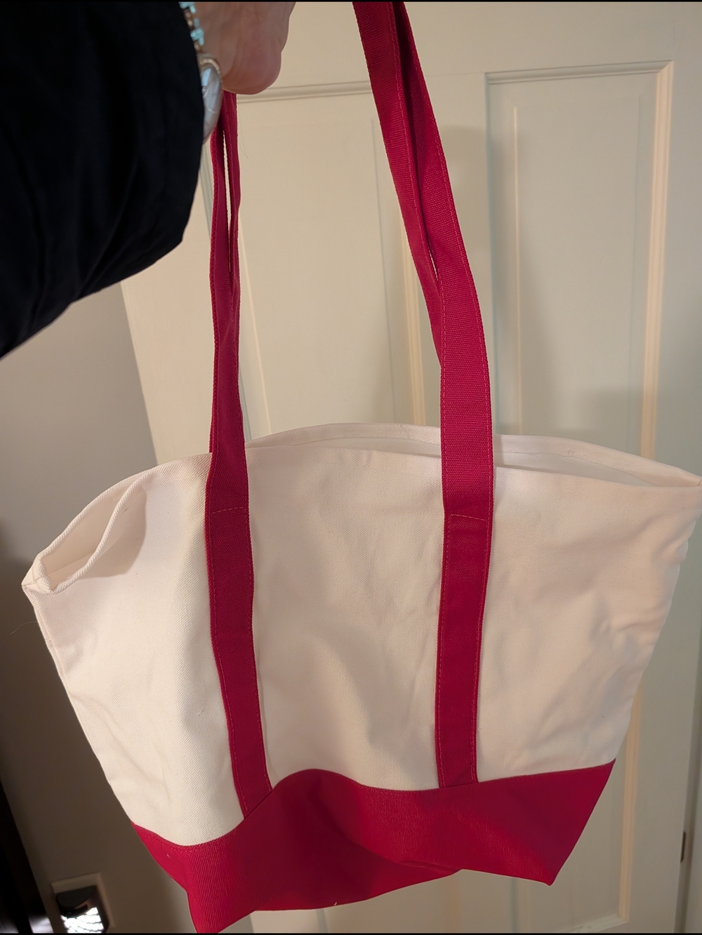 Dunkin' White and Hot Pink Canvas Tote - Picture 2 of 4